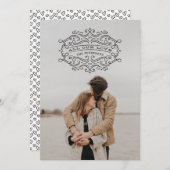 Herz Blühe Valentine's Day Card - Schwarz Einladung (Vorne/Hinten)