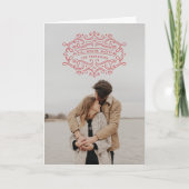 Herz Blühe Valentinstag-Karte - Rot Dankeskarte (Vorderseite)