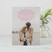 Herz Blühe Valentintagskarte - Rosa Einladung (Stehend Vorderseite)