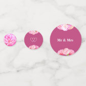 Herz & Blume auf Rose Goldhochzeit Konfetti (Vorderseiten)