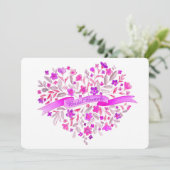 Herz Blume Bouquet Art Bridal Brunch Einladung (Stehend Vorderseite)