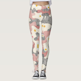 Herz-Blume Camouflage Muster Leggings