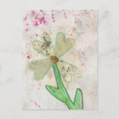 Herz-Blume Collage Postkarte (Vorderseite)