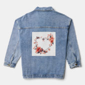 Herz Blume Frauen Mode Denim Jacket Jeansjacke (Rückseite)