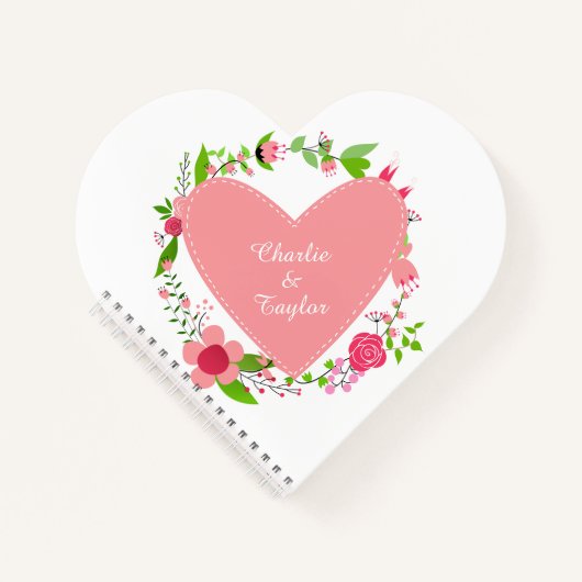 Herz & Blume - Hochzeitsgast-Notebook Notizbuch (Vorderseite)