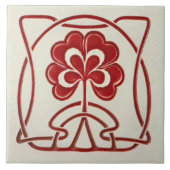 Herz Blume Jugendstil Vintages Dekor Wessel Fliese (Vorderseite)