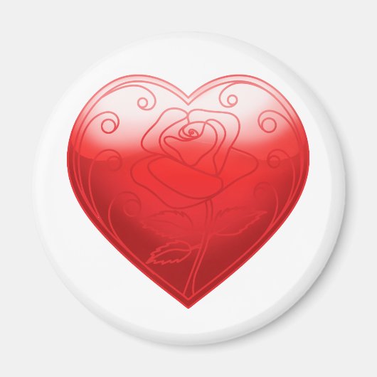 Herz-Blume Magnet (Vorne)