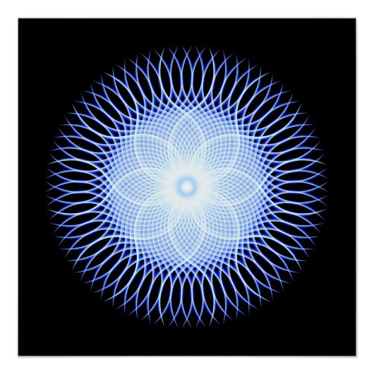 Herz Blume Mandala Poster (Vorderseite)