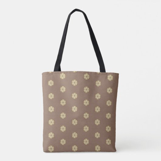 Herz-Blume-Muster auf Beige Tasche (Rückseite)