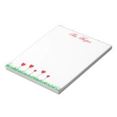 Herz-Blume Personalisiert Notepad Notizblock (Rotiert)