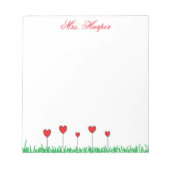 Herz-Blume Personalisiert Notepad Notizblock (Vorderseite)