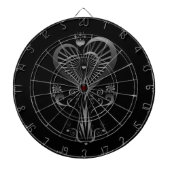 Herz-Blume - Silber Dartscheibe (vorne)