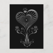 Herz-Blume - Silber Postkarte (Vorderseite)