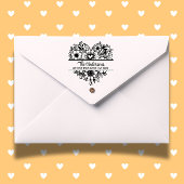 Herz-Blume Split Monogram Theme Gummistempel