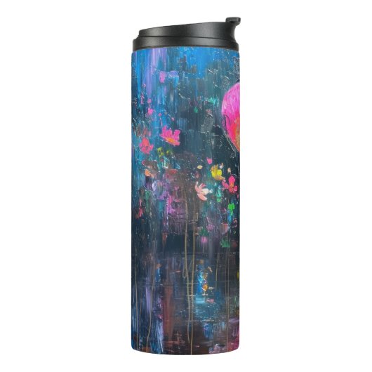 Herz-Blume Thermosbecher (Nach links gedreht)