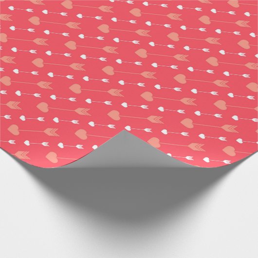 Herz & Blume zum Zeichenfolgen-Valentinstag Geschenkpapier (Ecke)