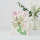 Herz-Blumen-Collage Postkarte (Stehend Vorderseite)