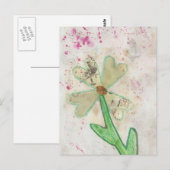 Herz-Blumen-Collage Postkarte (Vorne/Hinten)