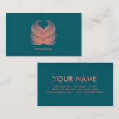 HERZ-BLUMEN-GESCHÄFTS-KARTEN-KORALLEN-GRÜN VISITENKARTE (Vorne/Hinten)