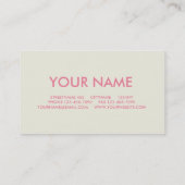 HERZ-BLUMEN-GESCHÄFTS-KARTEN-ROSA VISITENKARTE (Rückseite)