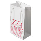 Herz-Blumen-Geschenk-Tasche - Rot Kleine Geschenktüte (Vorderseite Schrägansicht)