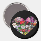 Herz-Blumen Magnet (Vorderseite/Rückseite)