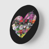 Herz-Blumen Runde Wanduhr (Winkel)