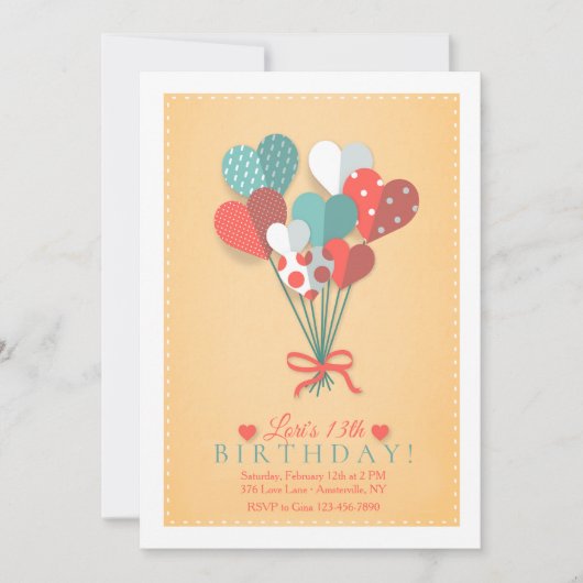 Herz-Blumenstrauß-Einladung Einladung (Vorderseite)