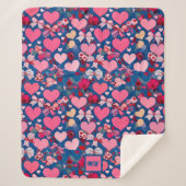 Herz, Bogen, Blumenakzente, Pastellfarben, Monogra Sherpadecke (Vorderseite)