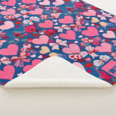 Herz, Bogen, Blumenakzente, Pastellfarben, Monogra Sherpadecke (3/4)