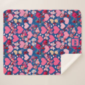 Herz, Bogen, Blumenakzente, Pastellfarben, Monogra Sherpadecke (Vorderseite (Horizontal))