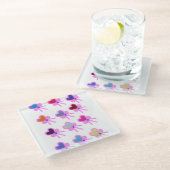 Herz-Bogen-Muster Personalisierte Geschenk-Crew-So Glasuntersetzer (Schrägansicht)