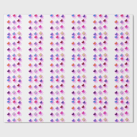 Herz-Bogen-Muster Personalisiertes Geschenk Crew S Geschenkpapier (Flach)