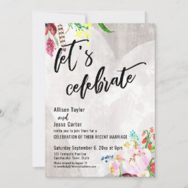 Herz Boho florales rustikales Holz feiern lassen Einladung