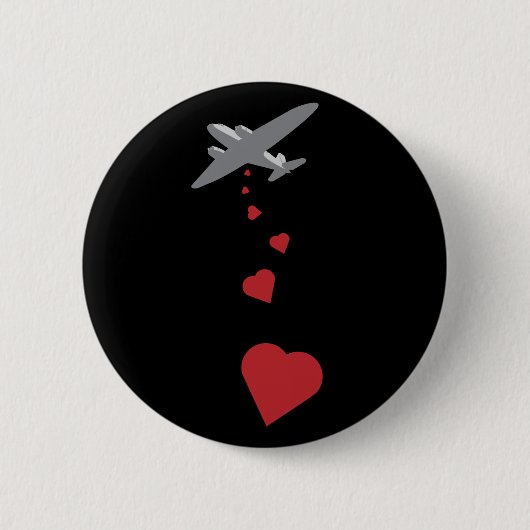 Herz-Bomber - machen Sie Liebe-nicht Krieg Button (Vorderseite)