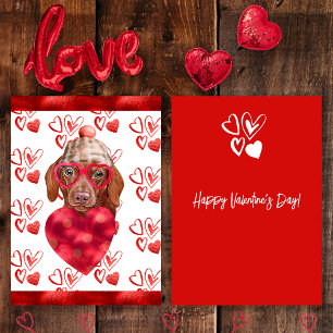 Herz Braun Dachshund Hund Liebhaber Valentinstag G Feiertagskarte