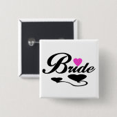 Herz-Braut-T - Shirts und Geschenke Button (Vorne & Hinten)