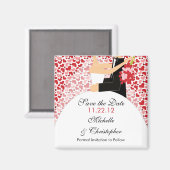 Herz-Braut und Gräuel speichern das Datum Magnet (Vorderseite/Rückseite)