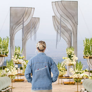 Herz Brautjungfer Hochzeit Braut Abschiedsparty Jeansjacke