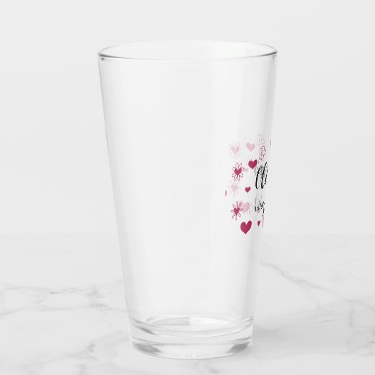 Herz-Brautparty Glas (Rechts)