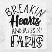 Herz brechen 1. Valentine 254. Weinetikett (Einzelnes Label)