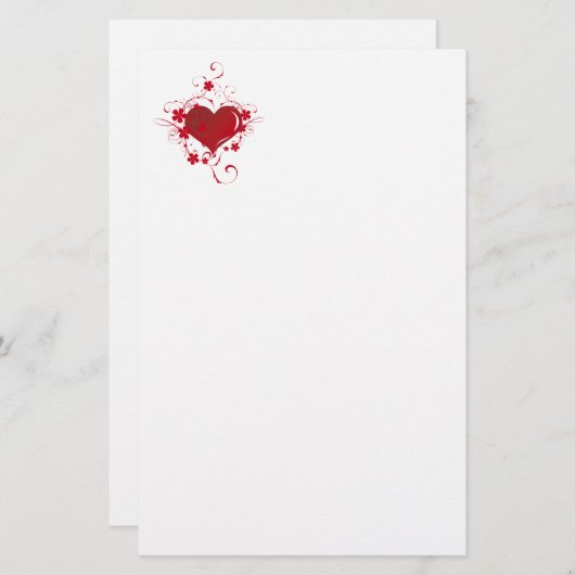 Herz-Briefpapier Briefpapier (Vorne/Hinten)