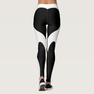 Weiße Leggings für Frauen mit rosa, Lila Herzen