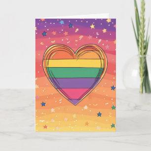Herz Bunt Regenbogen Feiertagskarte