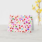 Herz-buntes multi auf weißer Gruß-Karte Karte (Gelbe Blume)