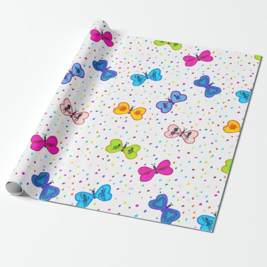 Herz-Butterfisch-Wrapping Paper Geschenkpapier (Ungerollt)