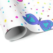 Herz-Butterfisch-Wrapping Paper Geschenkpapier (Rolleneckpunkt)