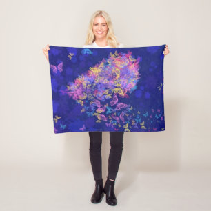 Herz Butterflies Fleece Blanket
