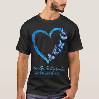 Herz Butterfly Ich trage Blau für meinen Enkel Aut T-Shirt