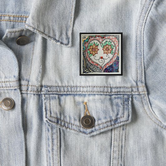 Herz-Button (2-Zoll-Quadrat) Button (Beispiel)